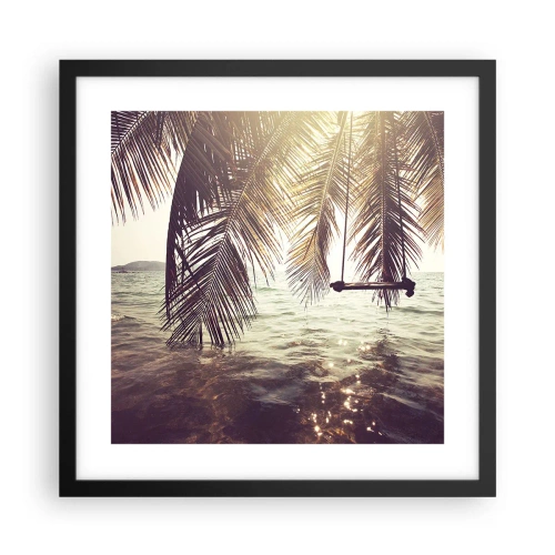 Poster in een zwarte lijst - Je kunt naar believen in de wolken slingeren - 40x40 cm