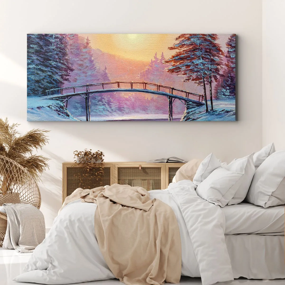 Schilderen op canvas - Vier seizoenen - winter - 160x50 cm