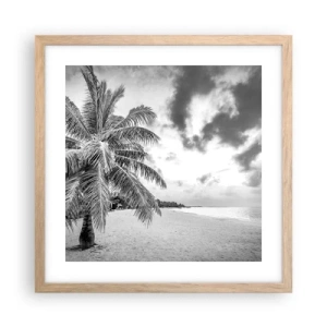 Een poster in een licht eiken lijst - Wanneer je verlangt naar eenzaamheid... - 40x40 cm