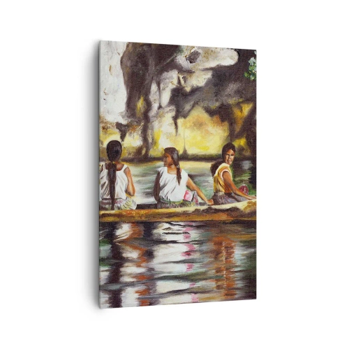 Schilderen op canvas - In een Polynesisch paradijs - 80x120 cm