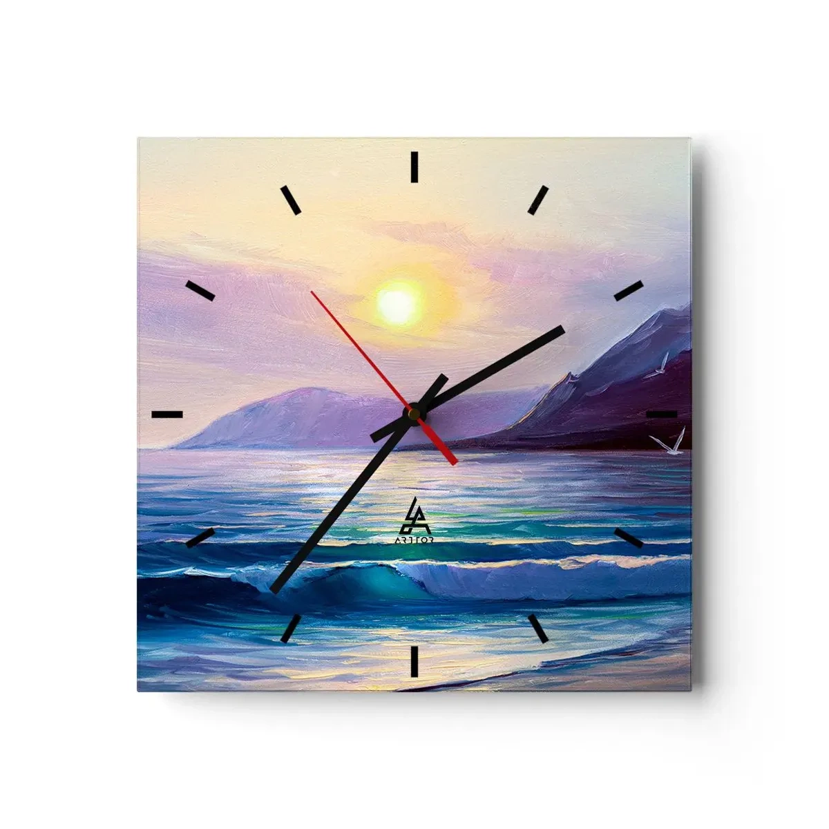 Wandklok - Klok - Water en luchtkristal - 30x30 cm