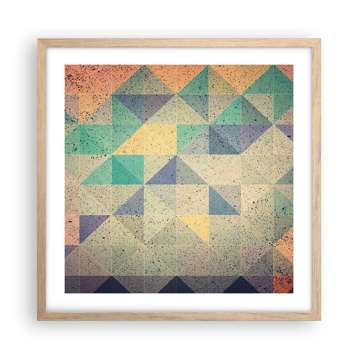 Een poster in een licht eiken lijst - Republiek van driehoeken - 50x50 cm