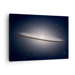 Schilderen op canvas - Een spiraalvormig sterrenstelsel tegen de achtergrond van de sterrenruimte - 70x50cm - Lang geleden, in een sterrenstelsel ver, ver weg... - Moderne wanddecoratie voor woonkamer en slaapkamer ARTTOR