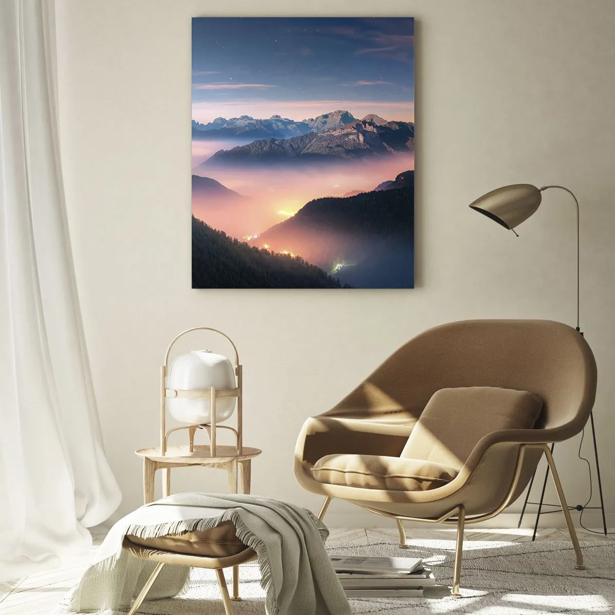 Schilderen op glas - Licht in de dalen - 80x120 cm