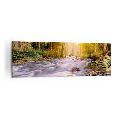 Schilderen op canvas - Malachiet in een zilveren en gouden lijst - 160x50 cm
