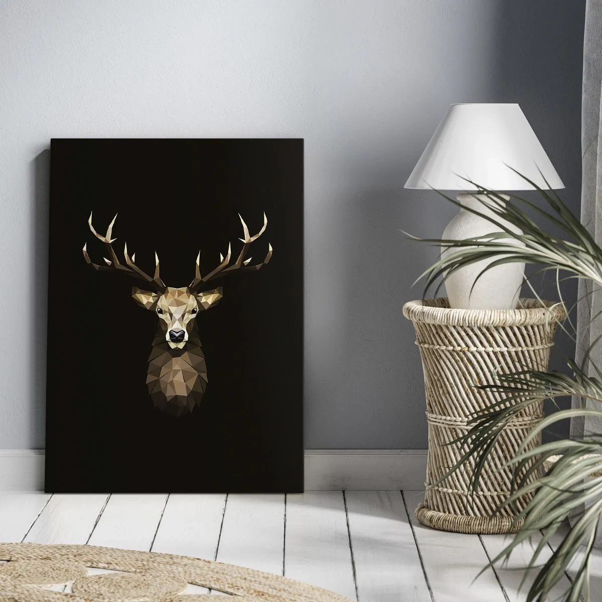 Schilderen op canvas - Kubistische herten - 55x100 cm