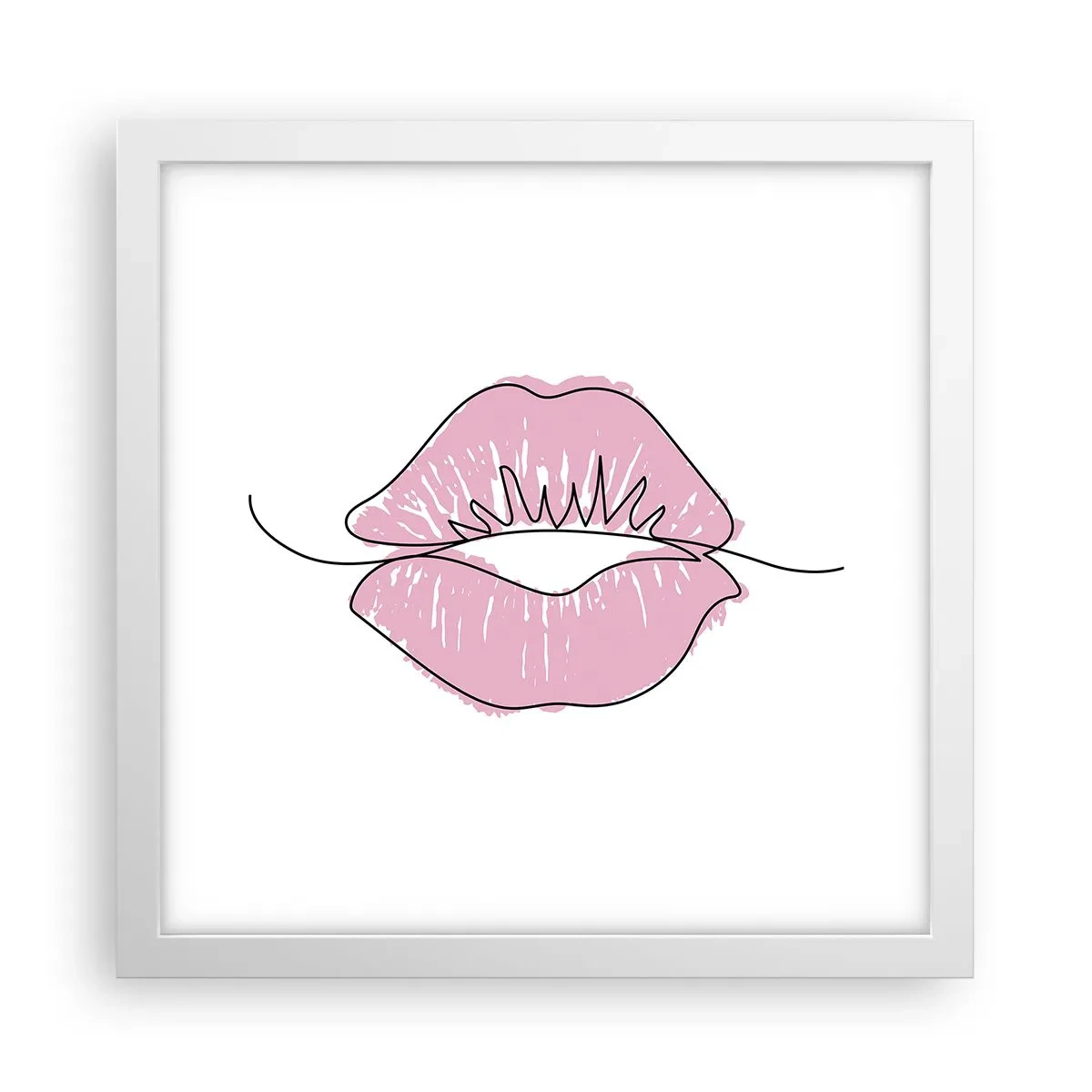 Poster in een witte lijst - Klaar om te kussen? - 30x30 cm