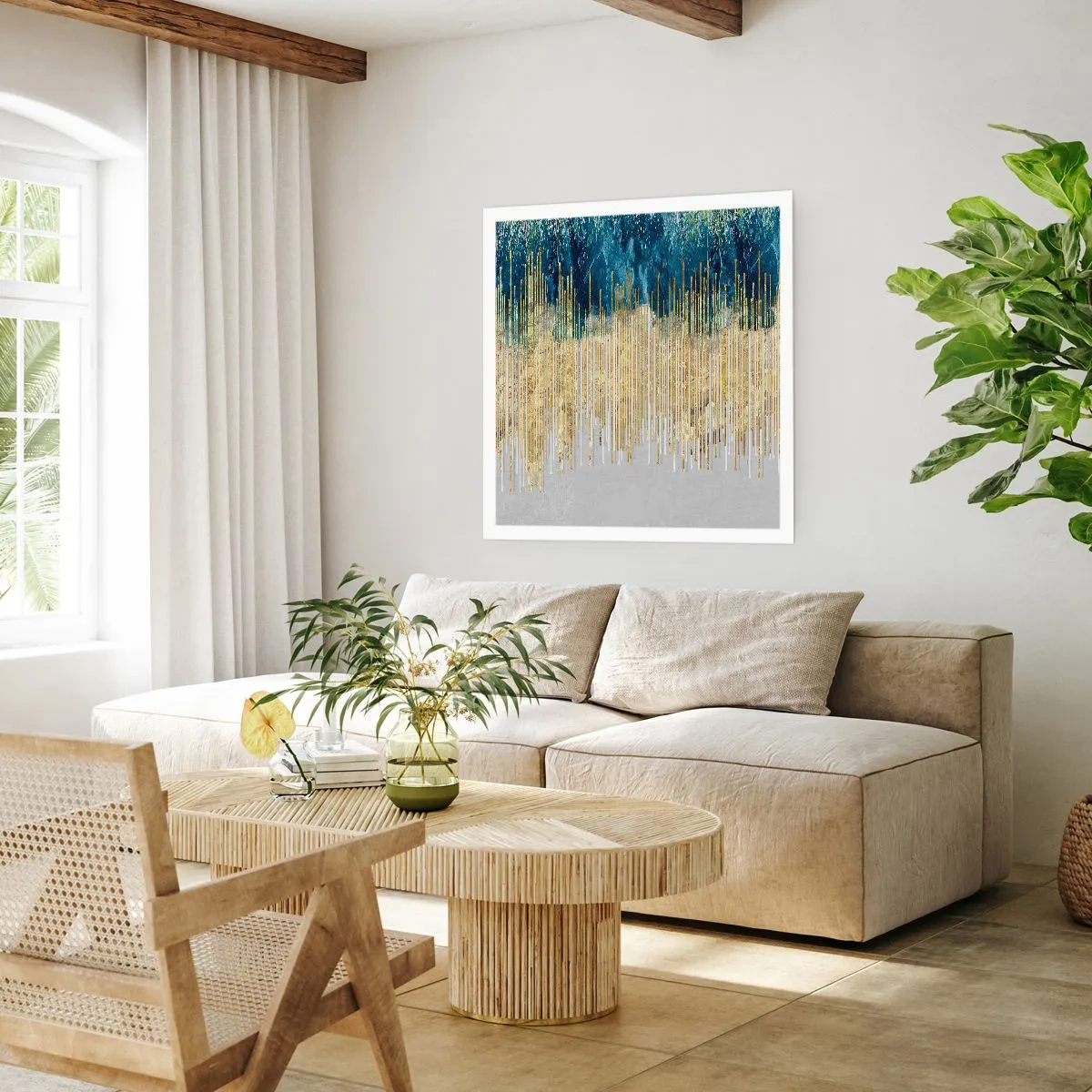 Poster - Vergulde grens - 60x60 cm