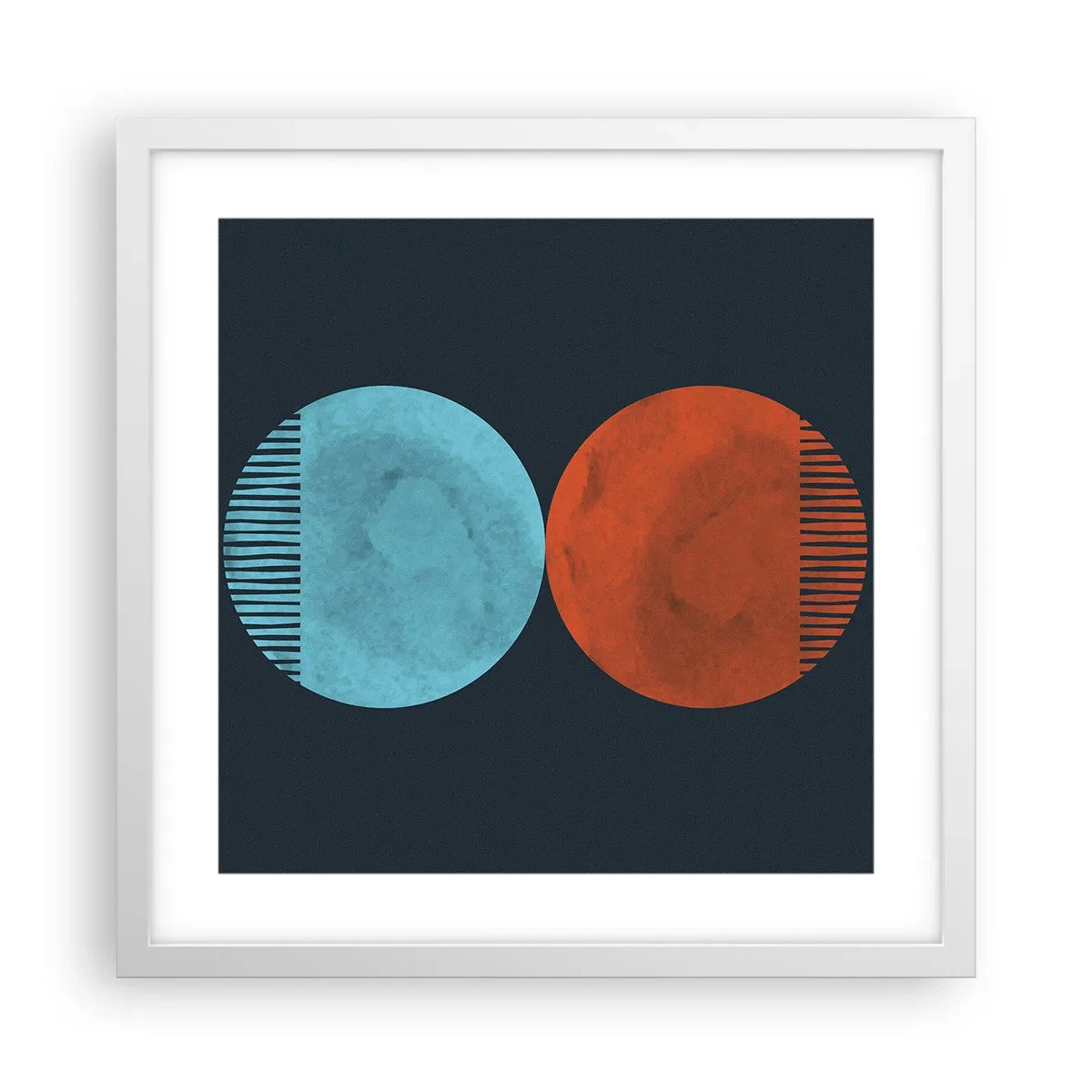 Poster in een witte lijst - Alleen geometrie? - 40x40 cm