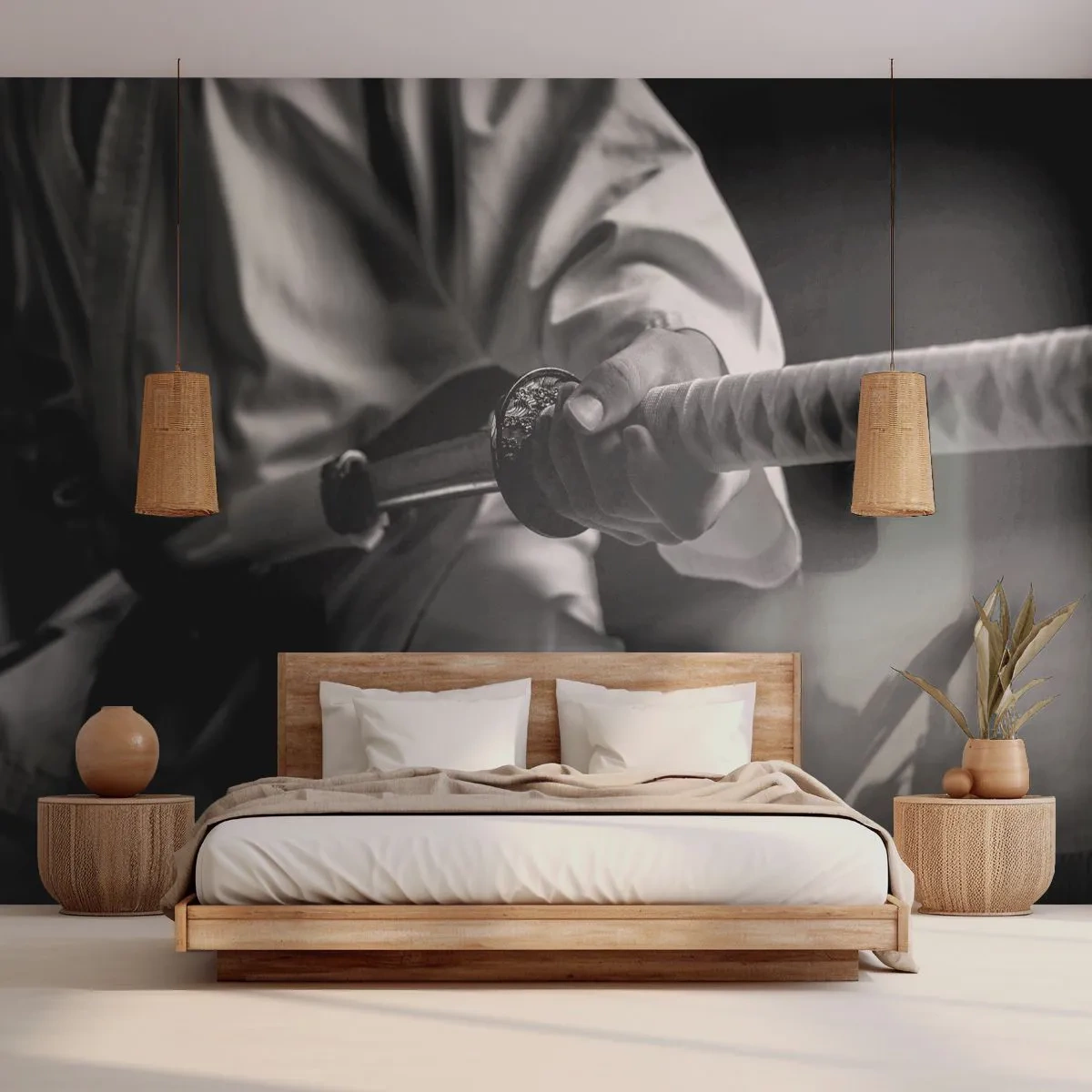 Zelfklevend Fotobehang Deluxe Sticker - Ziel van een vechter - Samurai zwaard, Japan, Vechtsporten - 250x175 cm