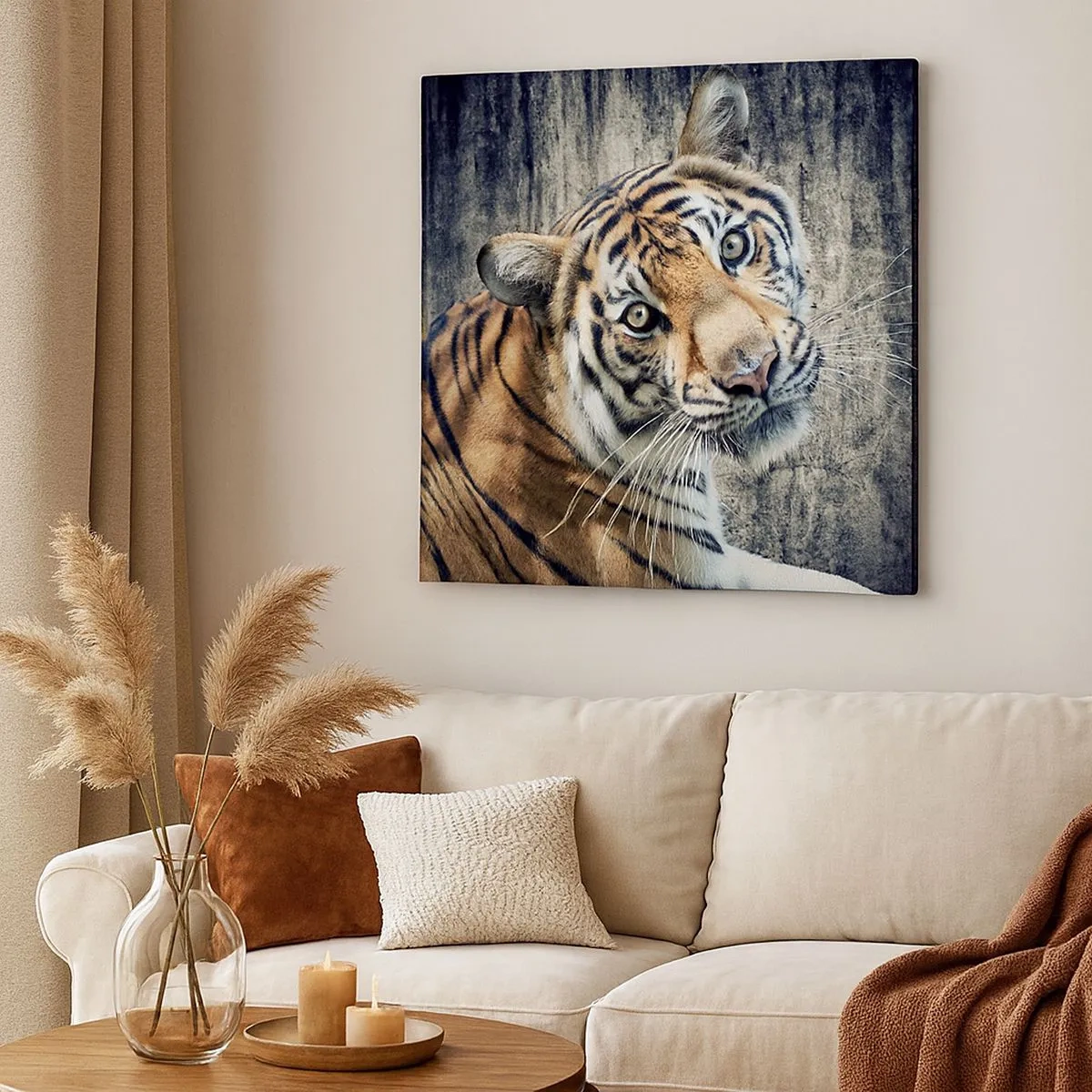 Schilderen op canvas - Portret in stromen van licht - 30x30 cm