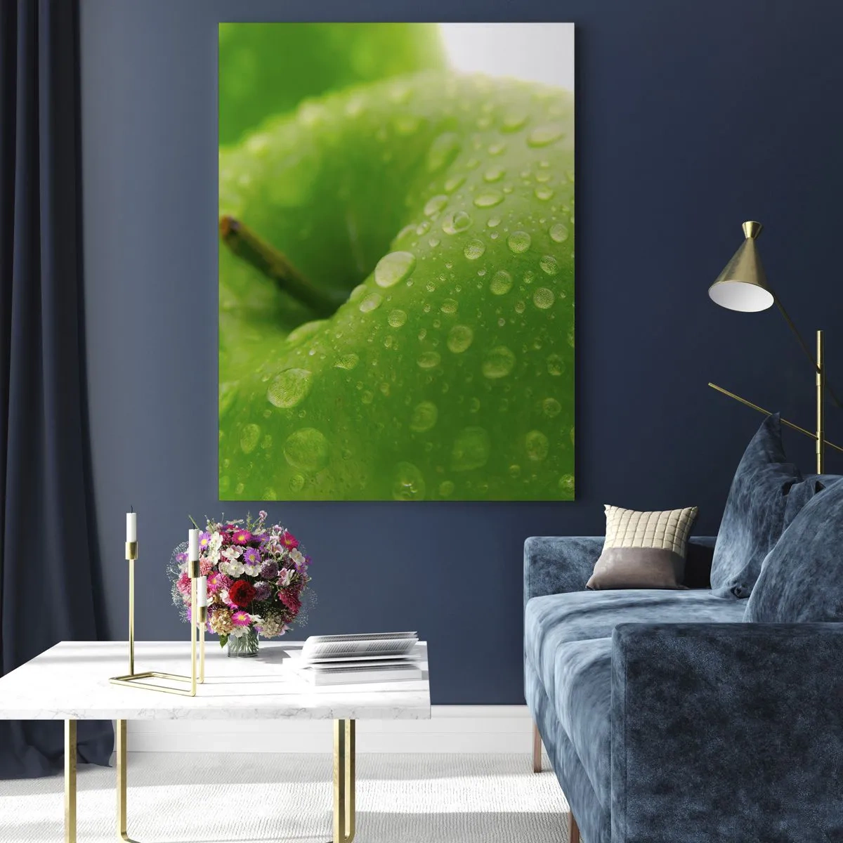 Schilderen op glas - Groene koele frisheid - 80x120 cm