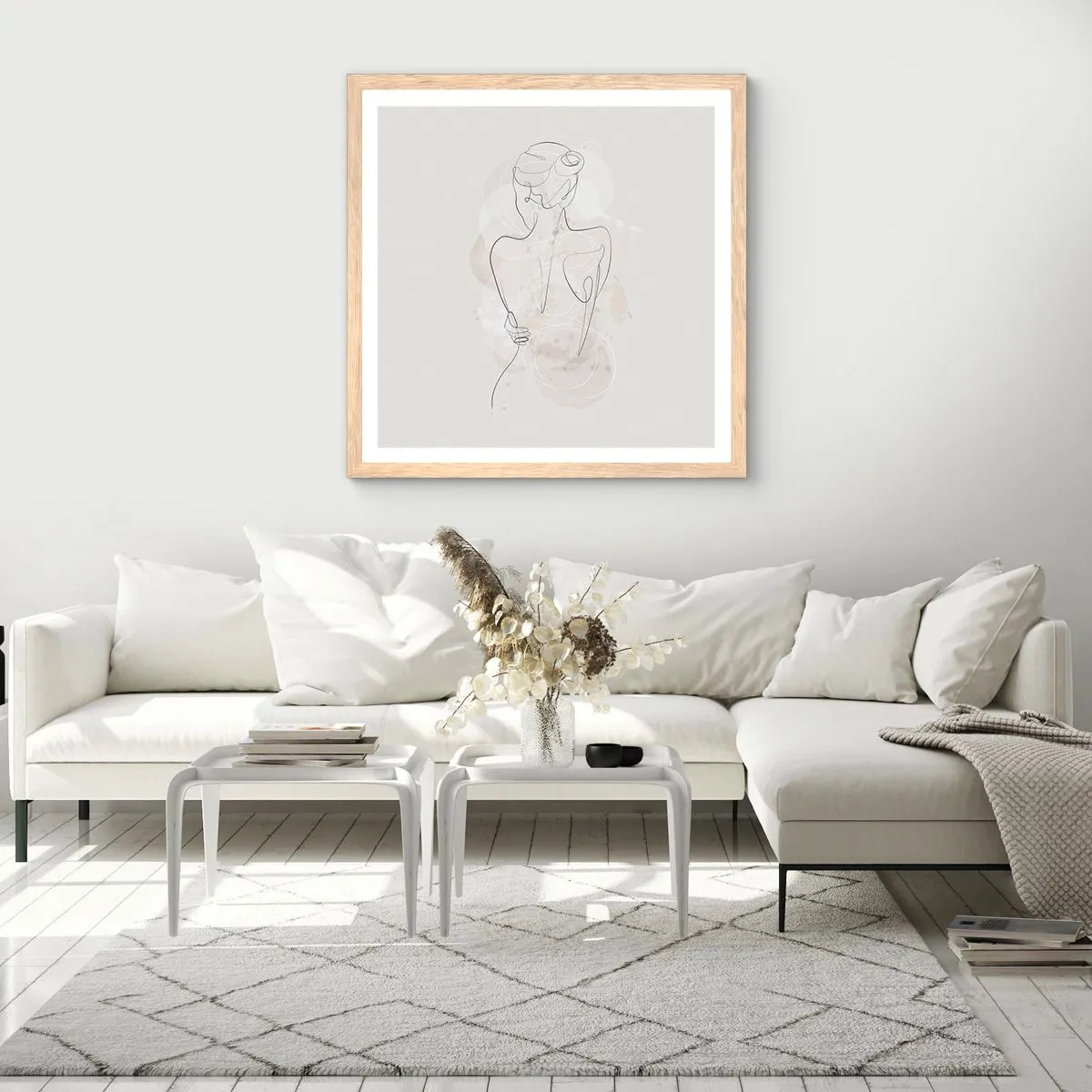 Een poster in een licht eiken lijst - Als een gevoelig instrument - 40x40 cm