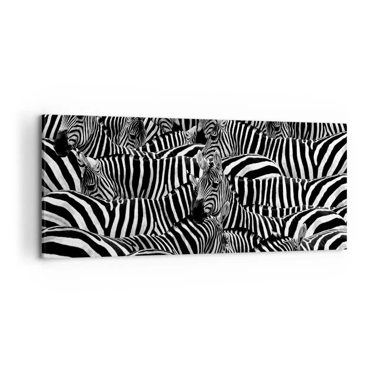 Schilderen op canvas - Groepsportret met strepen - 100x40 cm