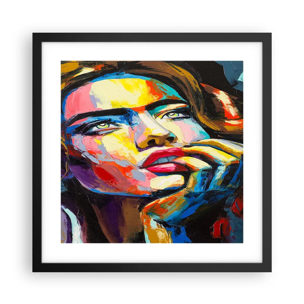 Poster in een zwarte lijst - Dromen vliegen in de lucht als vogels - 40x40 cm