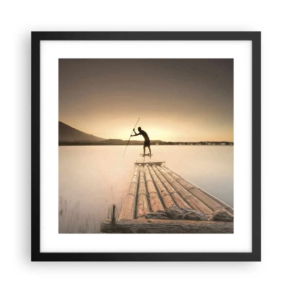 Poster in een zwarte lijst - Voor het slapen gaan - 40x40 cm