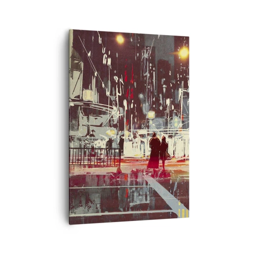 Schilderen op canvas - Een grote stadsoversteek - 70x100 cm