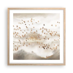 Een poster in een licht eiken lijst - Het is tijd… - 50x50 cm