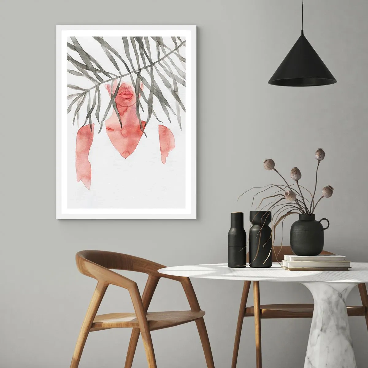 Poster in een witte lijst - Vrouwe van de tropen - 61x91 cm