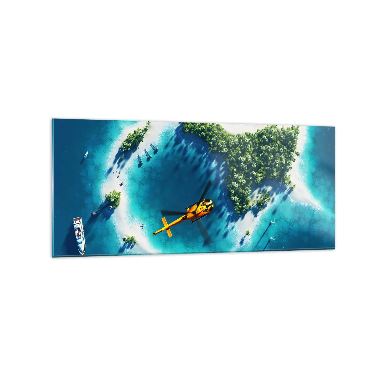 Schilderen op glas - Koop een eiland voor jezelf - 120x50 cm