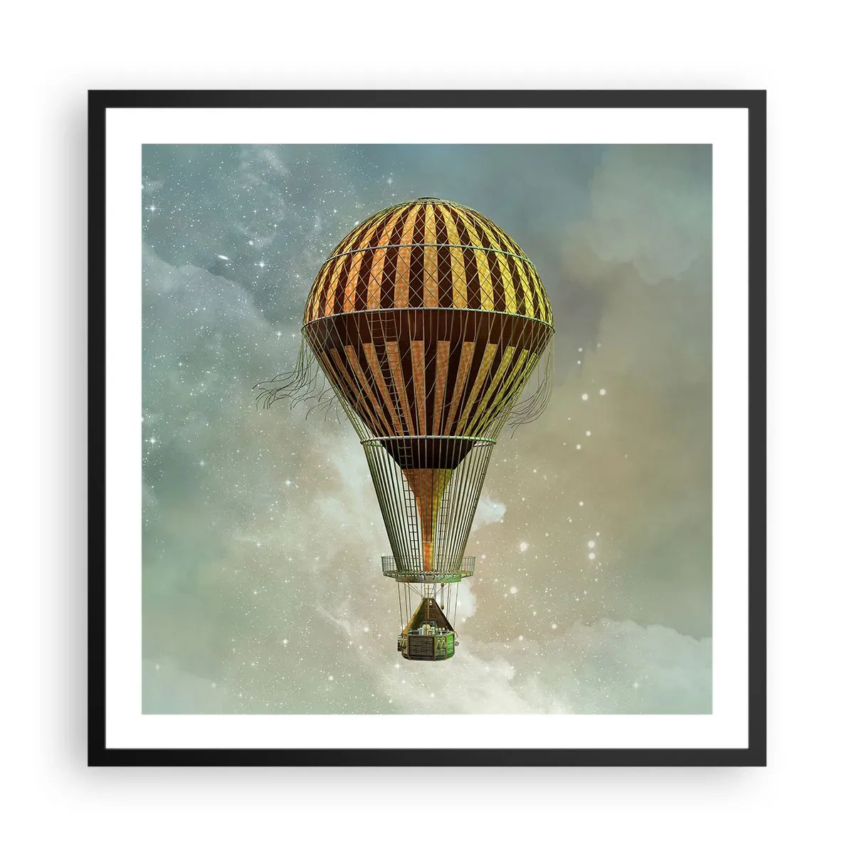 Poster in een zwarte lijst - Baanbrekende vluchten - 60x60 cm