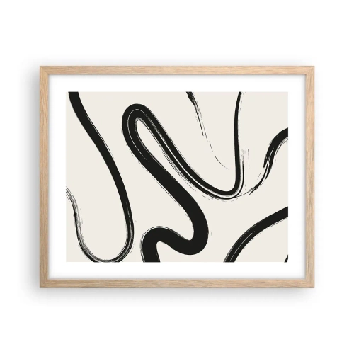 Een poster in een licht eiken lijst - Zwart-wit eigenzinnigheid - 50x40 cm