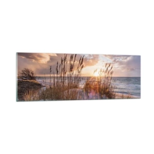 Schilderen op glas - Afscheid van de zon en de wind - 90x30 cm