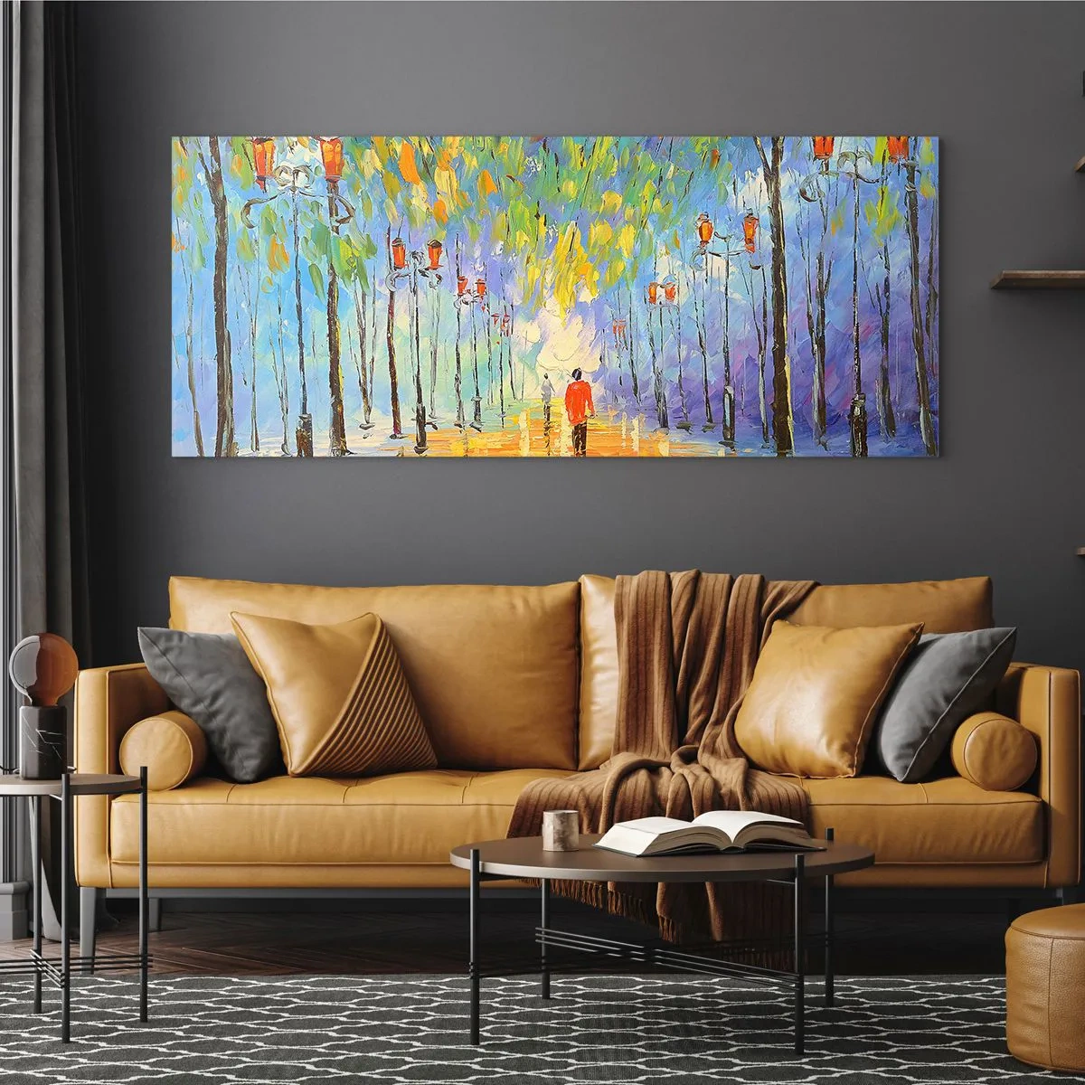 Schilderen op glas - Nachtlied van regen - 160x50 cm