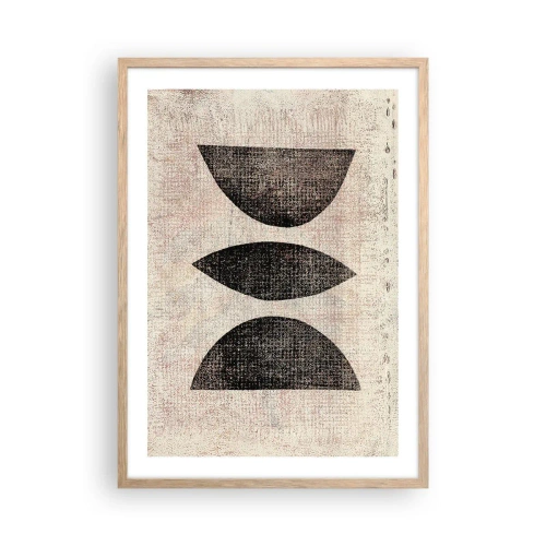 Een poster in een licht eiken lijst - etnische abstractie - 50x70 cm