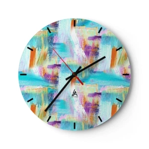 Wandklok - Klok - Vrolijk vlekkerig en besmeurd - 40x40 cm