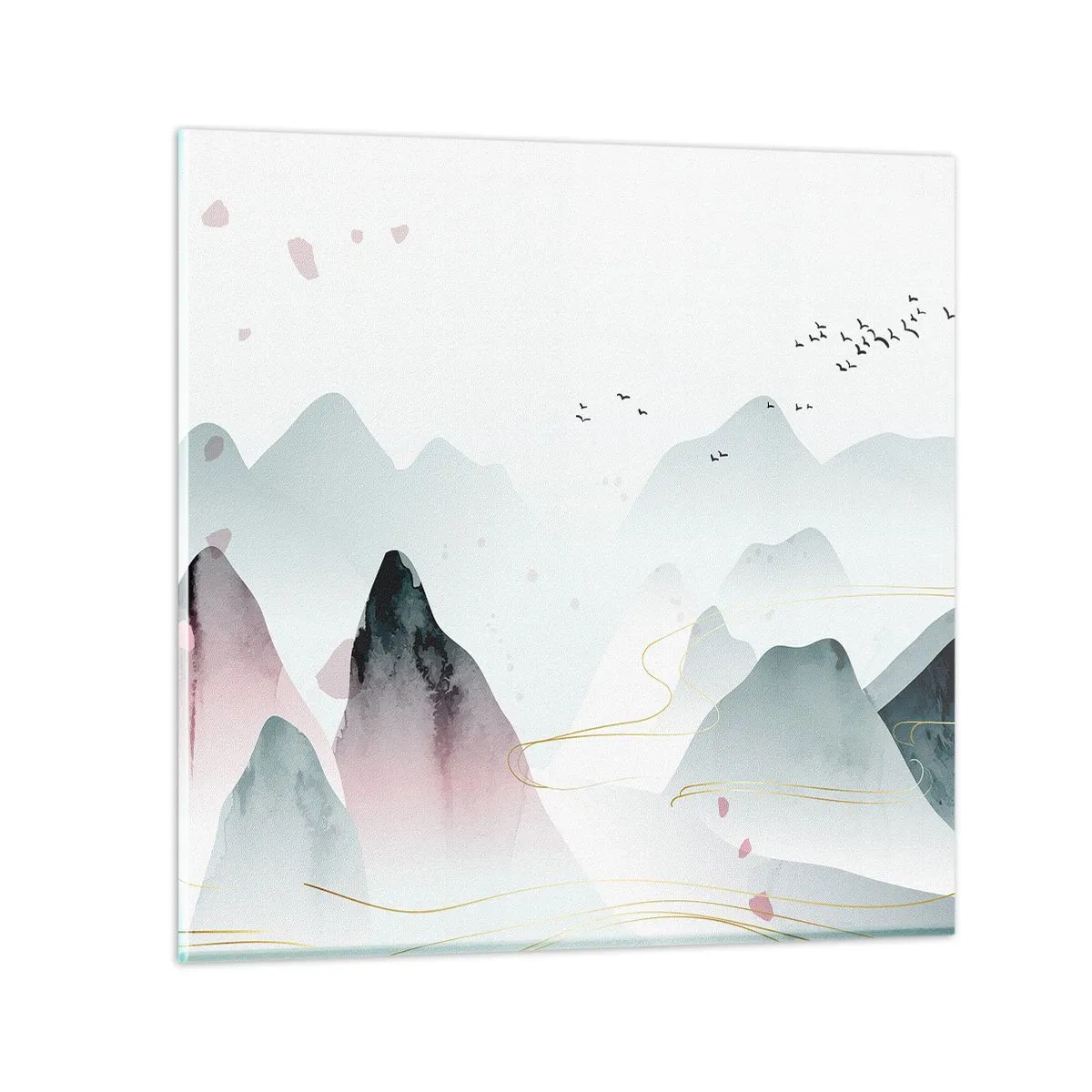 Schilderen op glas - Over de toppen - 60x60 cm