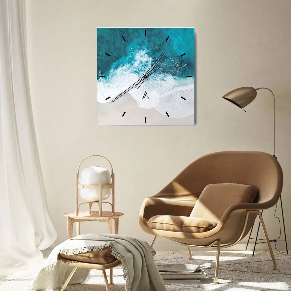 Wandklok - Klok - Natuurlijke streling - 40x40 cm