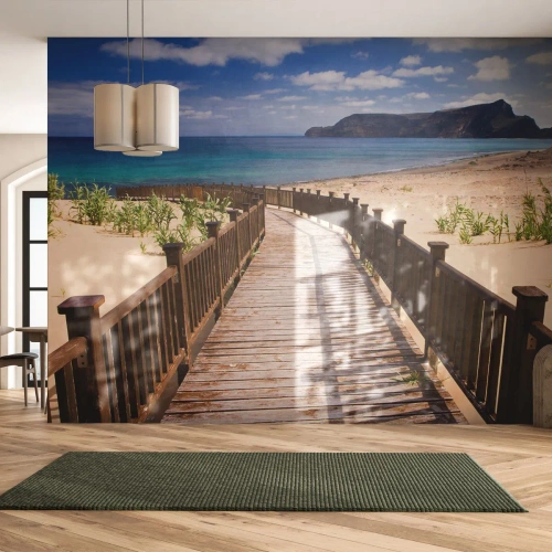 Zelfklevend Fotobehang Deluxe Sticker - Neem me mee naar de gelukkige eilanden - Landschap, Strand, Madeira - 150x105 cm