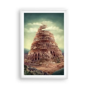 Poster in een witte lijst - Toren van Babel - 61x91 cm