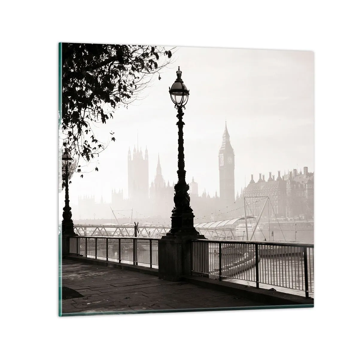 Schilderen op glas - Ochtend in Londen - 30x30 cm