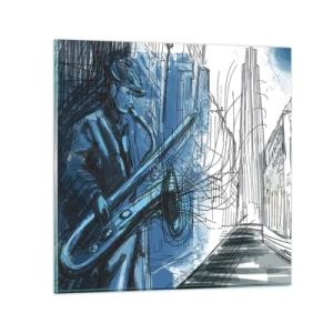 Schilderen op glas - Stedelijke Rapsodie - 30x30 cm