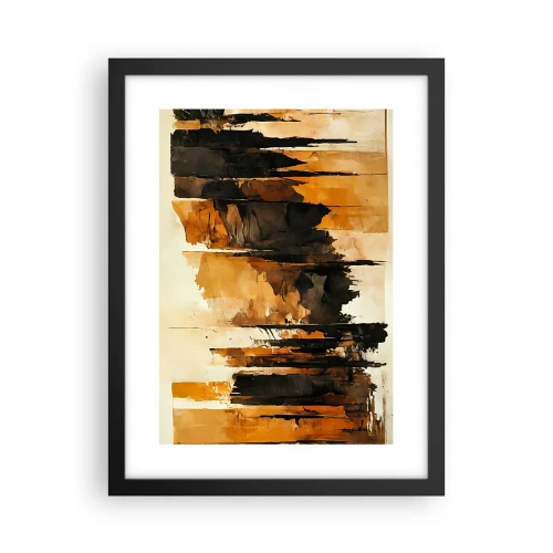 Poster in een zwarte lijst - Harmonie van zwart en goud - 30x40 cm