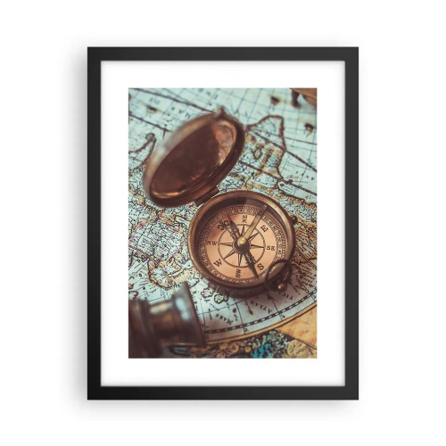 Poster in een zwarte lijst - Voor de avonturier - 30x40 cm