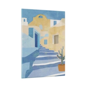 Schilderen op glas - Een dag in een Arabische stad - 50x70 cm