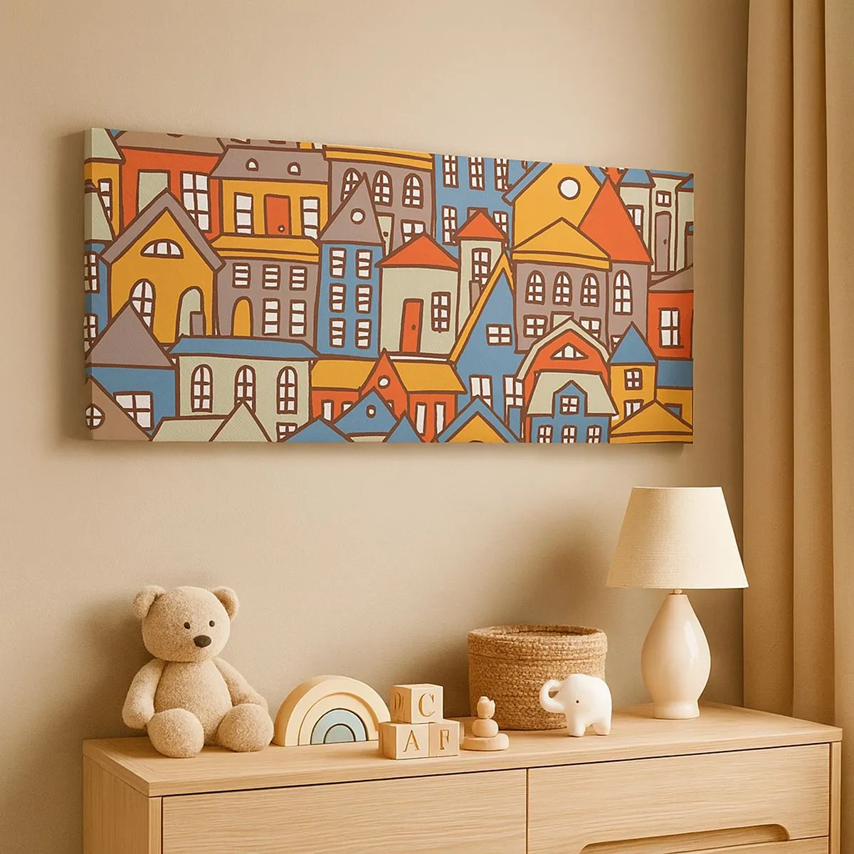 Schilderen op canvas - Achter het huis is een huis - 100x40 cm