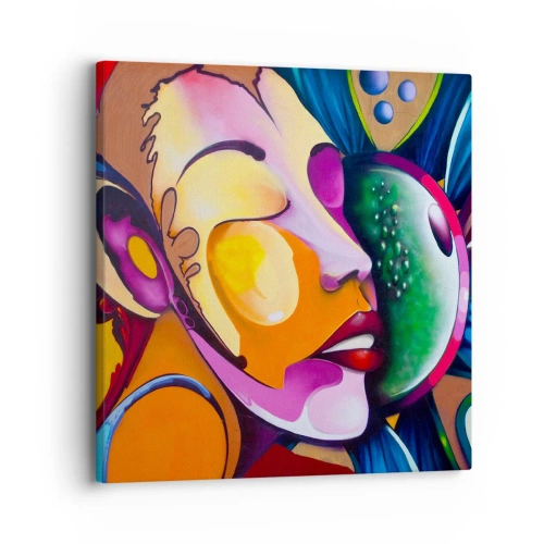 Schilderen op canvas - Aanraken met kleur - 30x30 cm