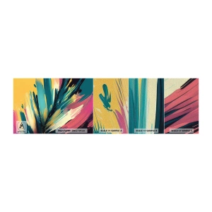 Fotobehang Monster Premium Sand - Compositie – een explosie van vreugde - Abstractionisme, Deel, Modern - 100x30 cm
