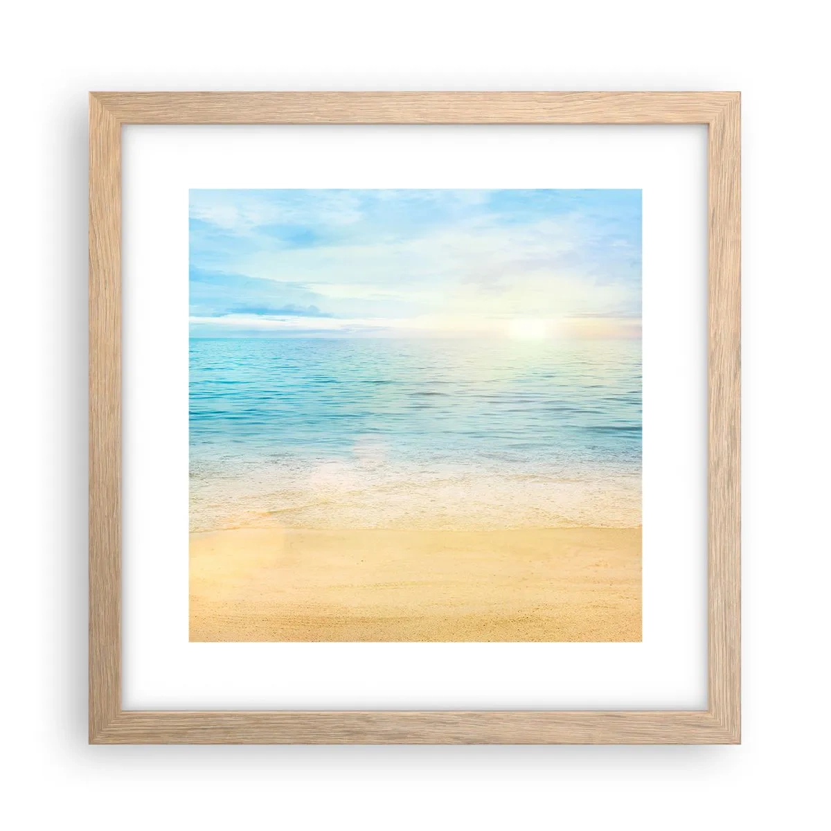 Een poster in een licht eiken lijst - Groot blauw - 30x30 cm