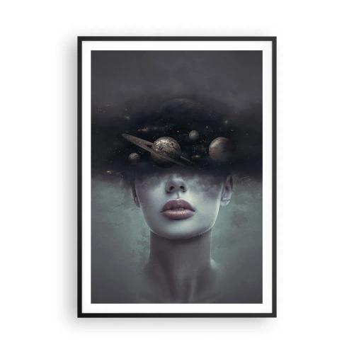 Poster in een zwarte lijst - En de planeten worden gek... - 70x100 cm