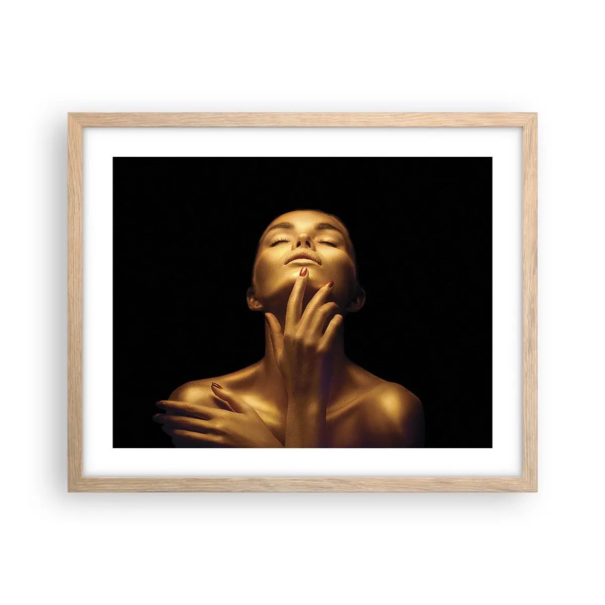 Een poster in een licht eiken lijst - Als gouden zijde - 50x40 cm
