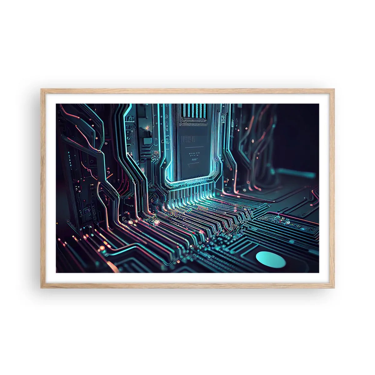 Een poster in een licht eiken lijst - Ik ben aan het denken… - 91x61 cm