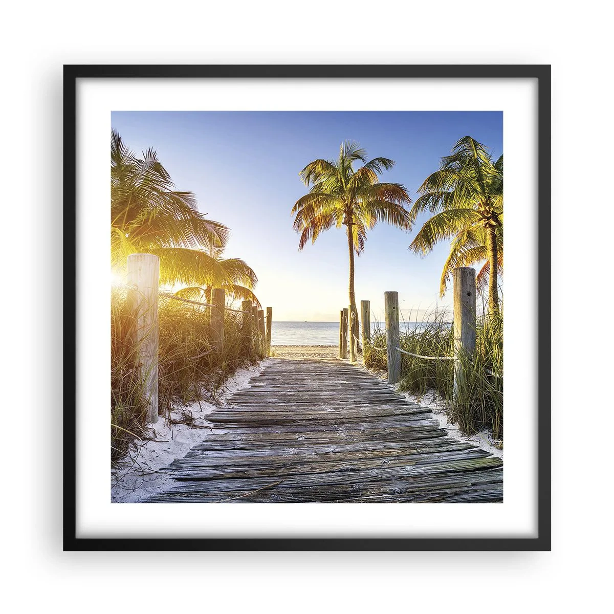 Poster in een zwarte lijst - Rechtstreeks naar het paradijs - 50x50 cm