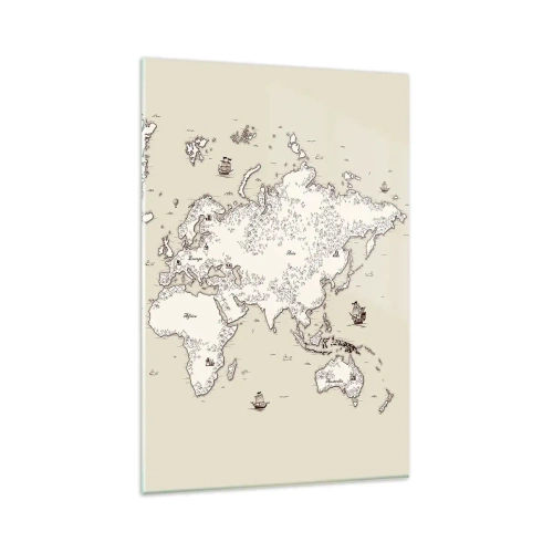 Schilderen op glas - Reis rond de wereld - 80x120 cm