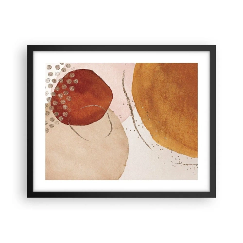 Poster in een zwarte lijst - Rondheid en beweging - 50x40 cm