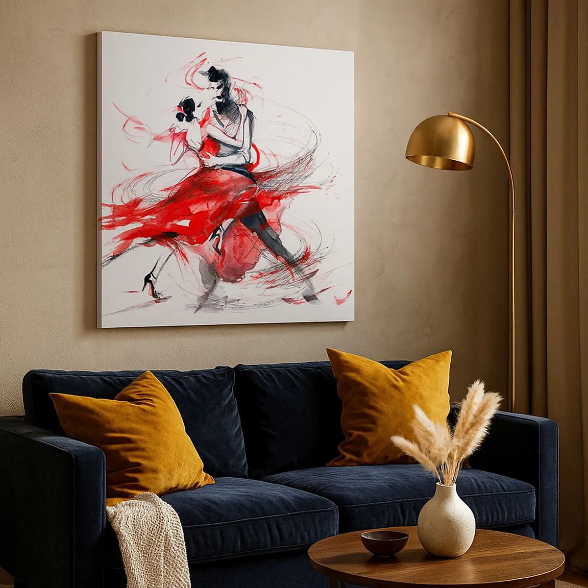 Schilderen op canvas - Tango - het ritme van passie - 30x30 cm